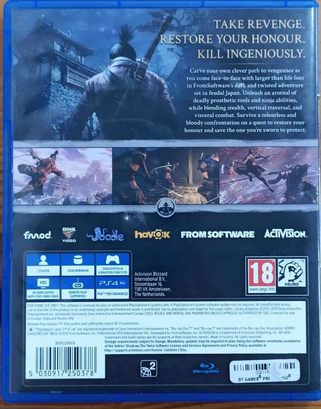 Sekiro Shadows Die Twice for PS4