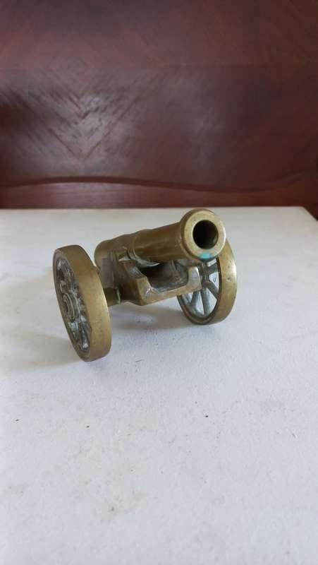 Heavy solid brass cannon ornament