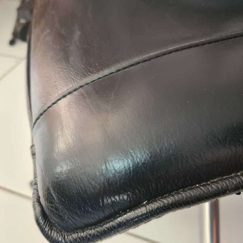 High back Operators black leather office chair