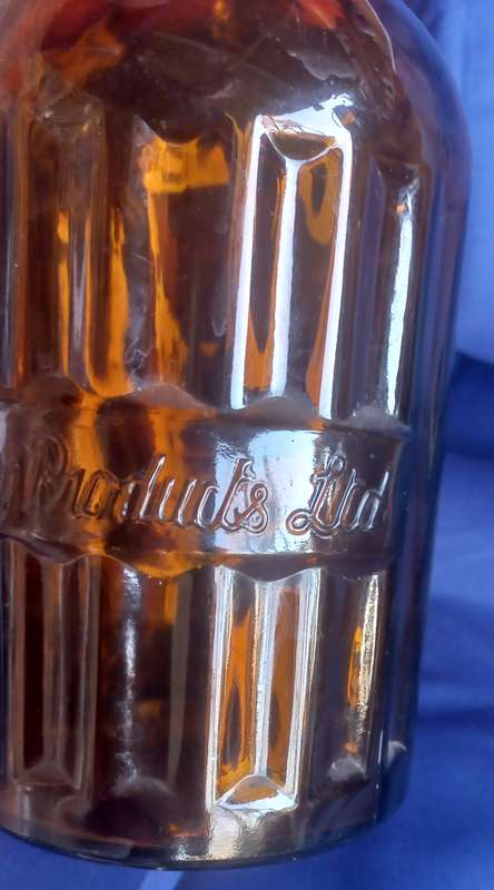 Vintage amber glass bottle