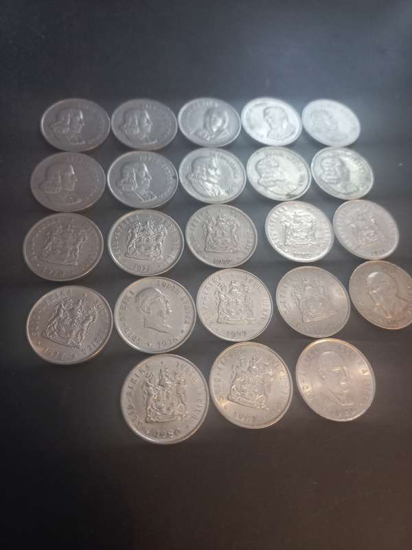 1965 - 1982 RSA 5 cent collection. One bid for the lot