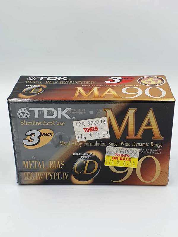 3 SEALED TDK MA 90 MA-90S3 Metal Bias Type IV audio cassette tapes made Japan