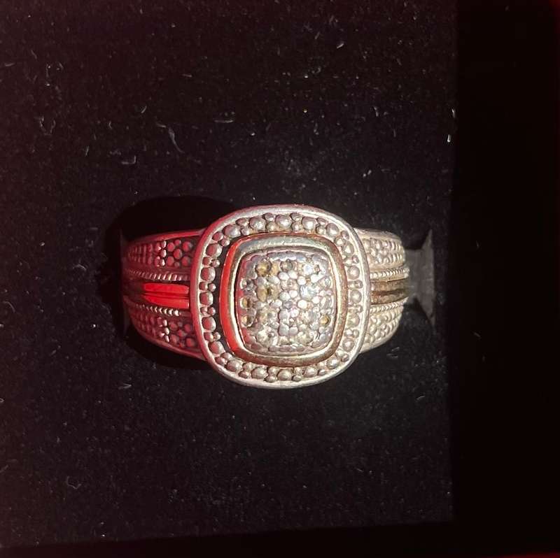 Silver and 9ct Gold Dress Ring