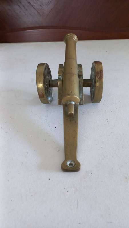Heavy solid brass cannon ornament