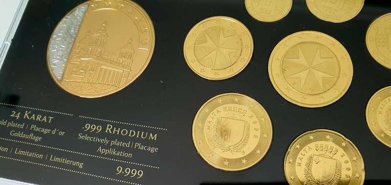 PRESTIGE EURO COIN SET - LTD. ED. - 24 KARAT - RHODIUM