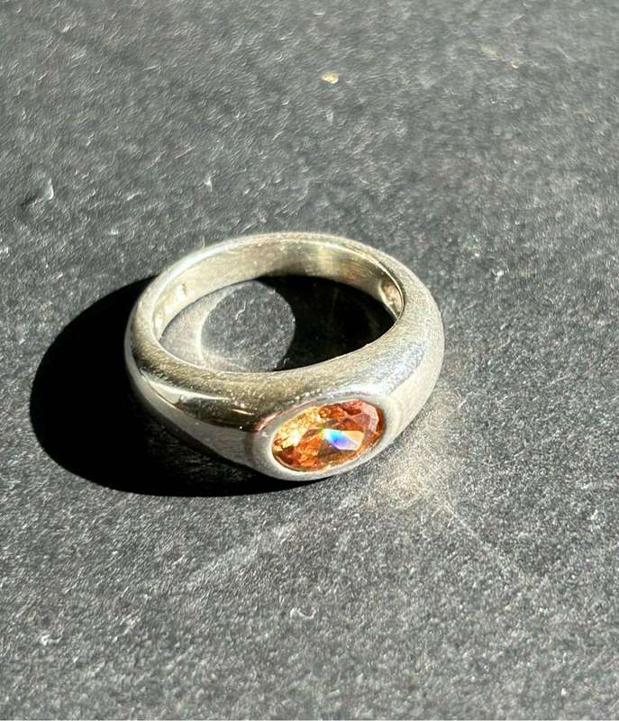 Beautiful sterling silver ring with gemstone.
