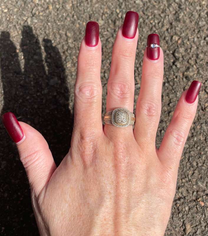 Silver and 9ct Gold Dress Ring