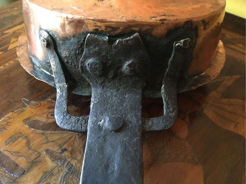 Antique copper pan