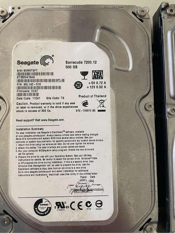 Massive Lot of HDDs**1TBs , 500GBs and even 3TB plus and SSD** Sold for parts or repair
