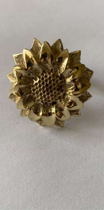 18ct Gold Plated Sunflower Ring
