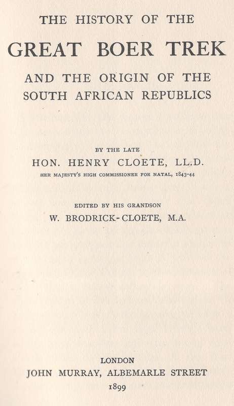 The History of the Great Boer Trek 1899 - Only 5000 Copies!