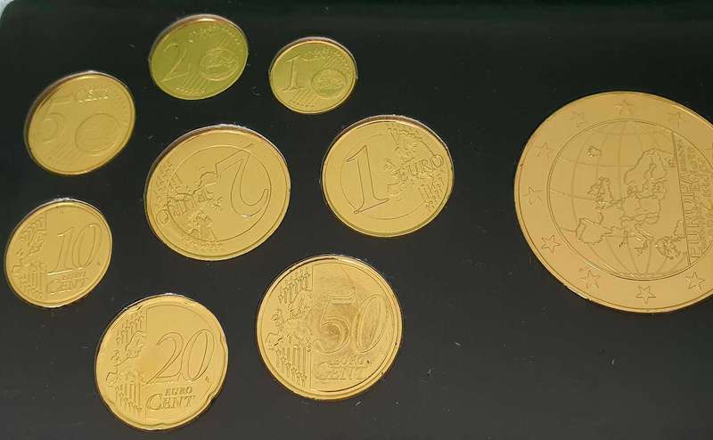 PRESTIGE EURO COIN SET - LTD. ED. - 24 KARAT - RHODIUM