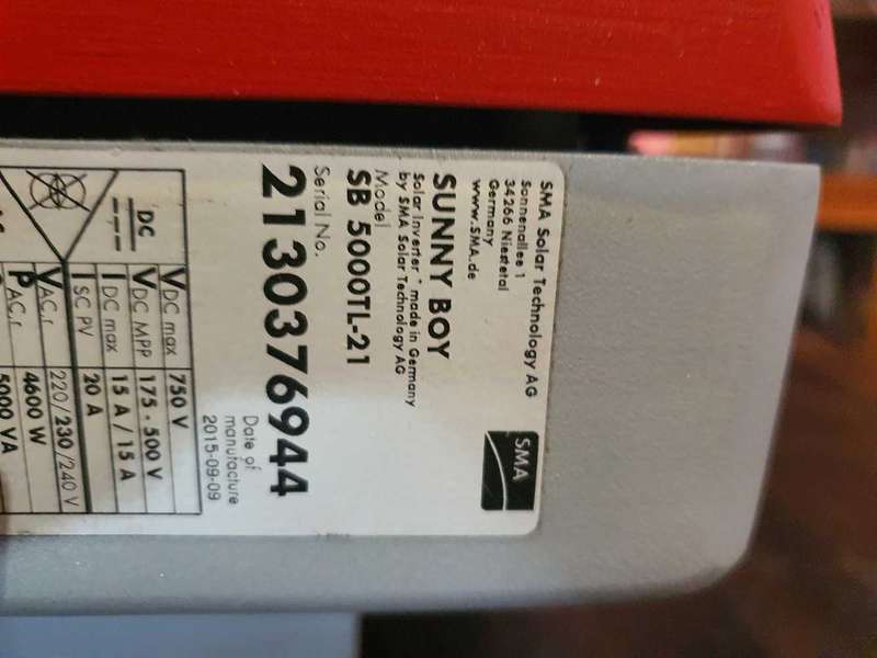 SMA Sunny Boy 5000TL 5KW Grid-Tie Inverter Single Phase ***AS NEW***