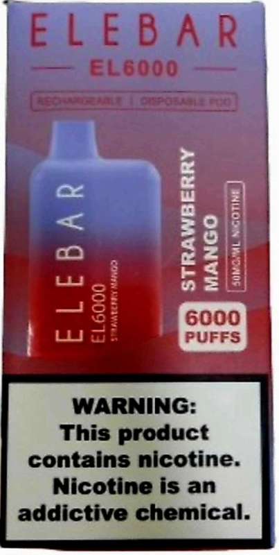 Strawberry mango ELEBAR 6000PUFFS EL6000 disposable vape |nasty|vapengin|hookah accessories