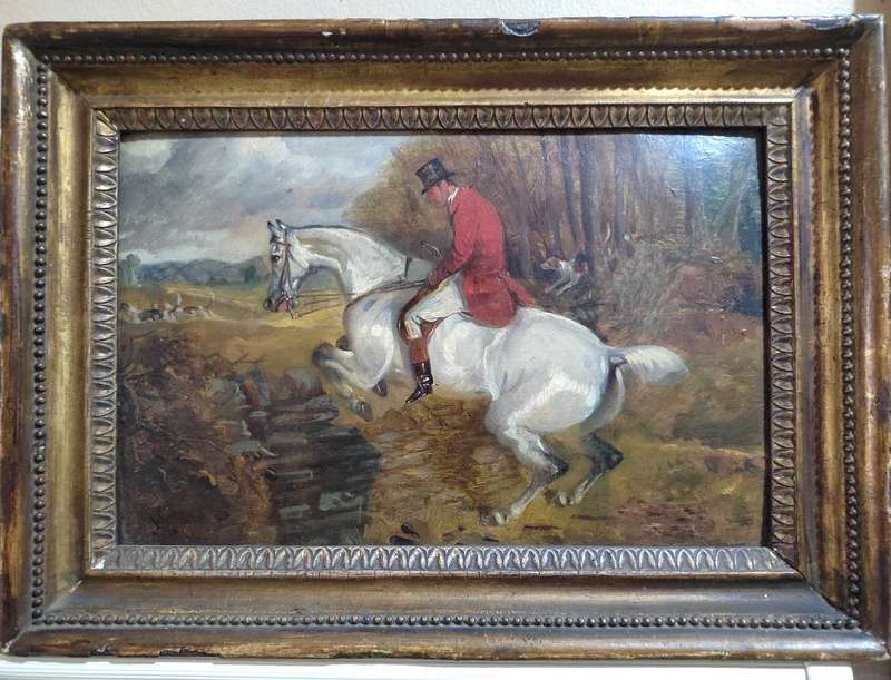 Antique Fox hunting Painting