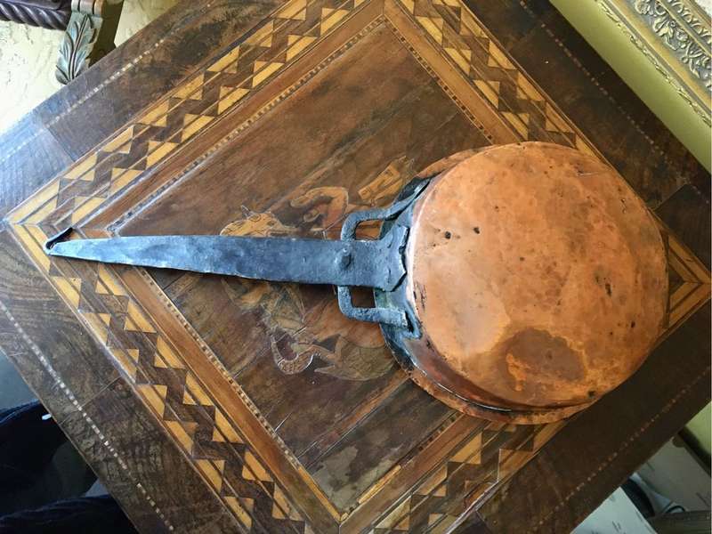 Antique copper pan