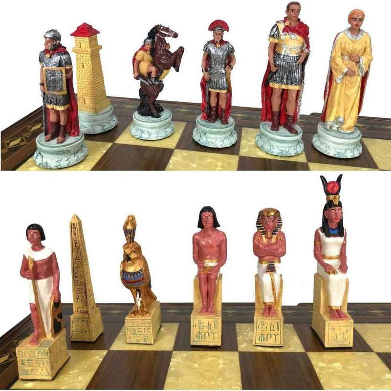 Egyptian-Roman Themed Luxury Chess Set - NO BOARD