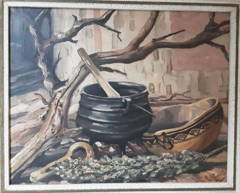 Amazing Still life , Thick Oil on Board signed and dated 1952
