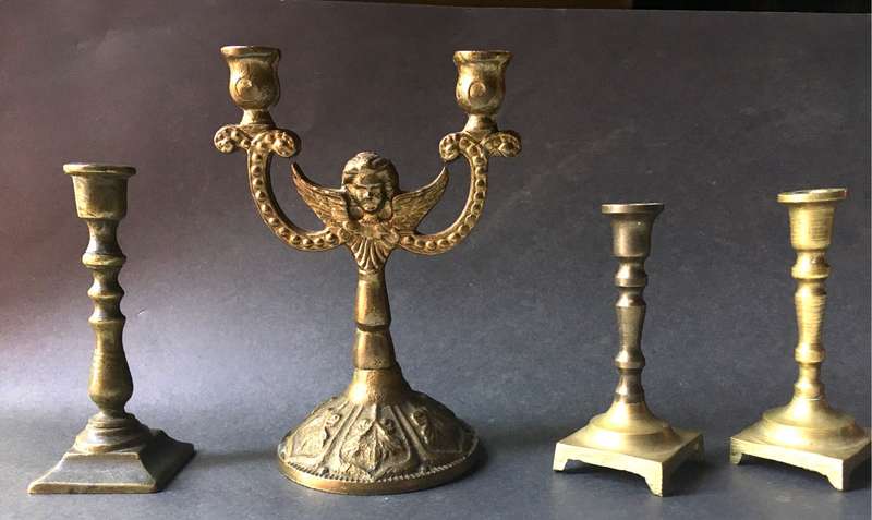 Vintage brass miniature candlesticks