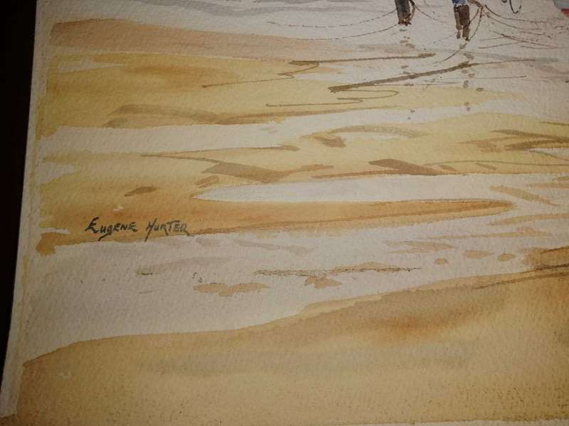 Nicely done watercolor on paper by Eugene Hunter