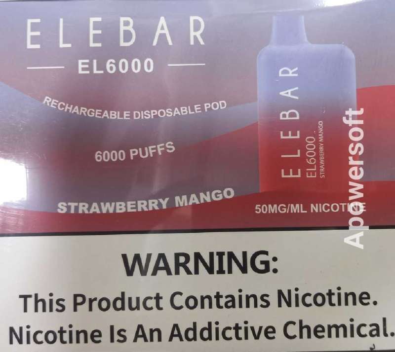 Strawberry mango ELEBAR 6000PUFFS EL6000 disposable vape |nasty|vapengin|hookah accessories