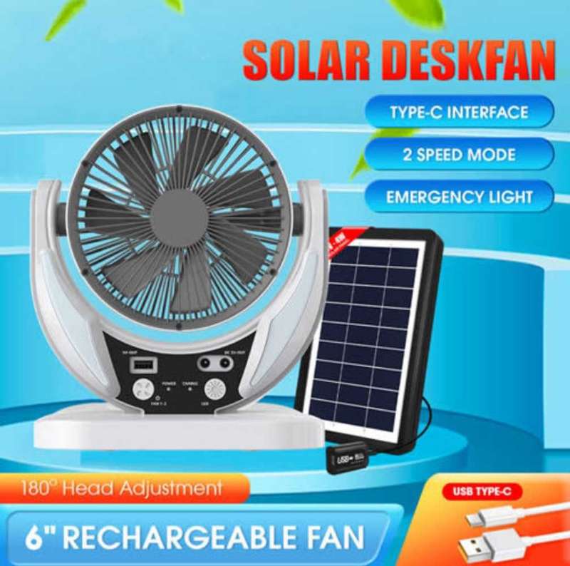 GDTIMES Solar Desk Fan GD-8025