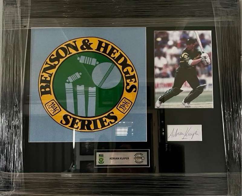 Cricket Frame signed Adrian Kuiper