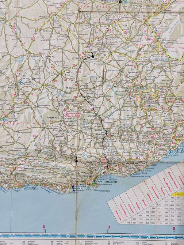 Vintage MAP OF THE REPUBLIC OF SOUTH AFRICA circa 1964 ( 93cm x 73cm )
