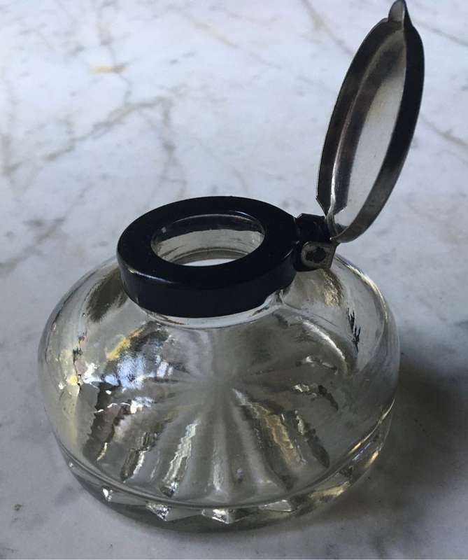 Antique glass inkwell