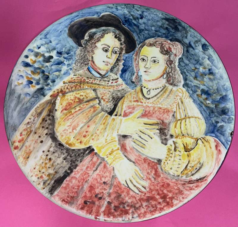 Vintage Sale - Signed Origional Jeanne Kotze Louw Hand Painted Art Plate