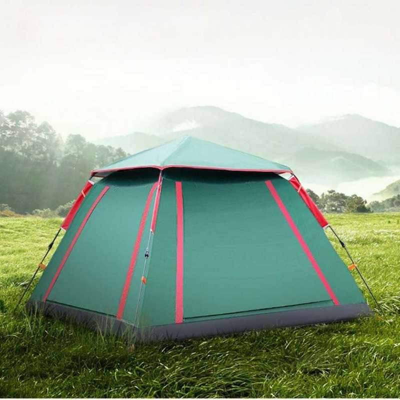 Automatic Quick Opening Outdoor Double Layer Waterproof 4 Persons Camping Tent - Green