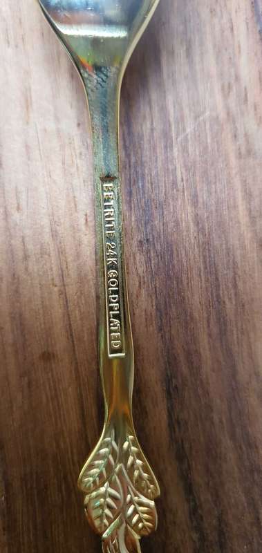 Eetrite Gold plated set 6 Cake forks + 6 Teaspoons