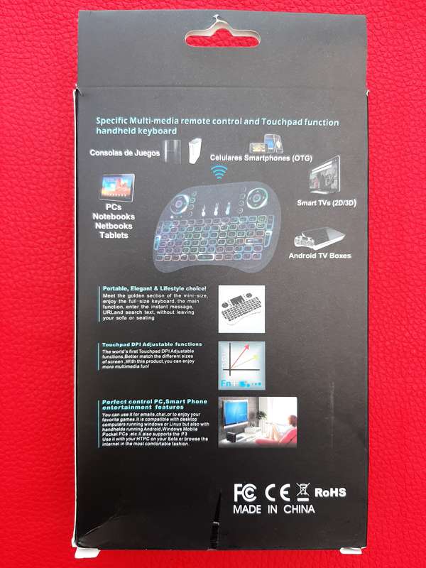 RGB Backlit Mini Wireless Keyboard with Built in Mouse Pad