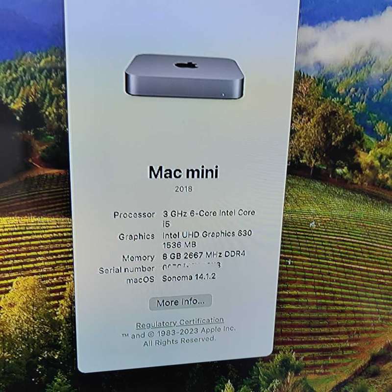 Apple Mac mini Core i5 2018 500GB SSD/ 8Gb Ram space Grey ( pre Owned)