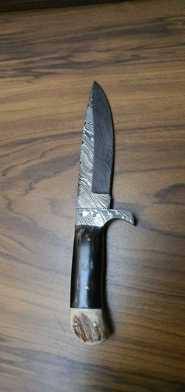 Beautiful Demascus display Knife with display and sheath