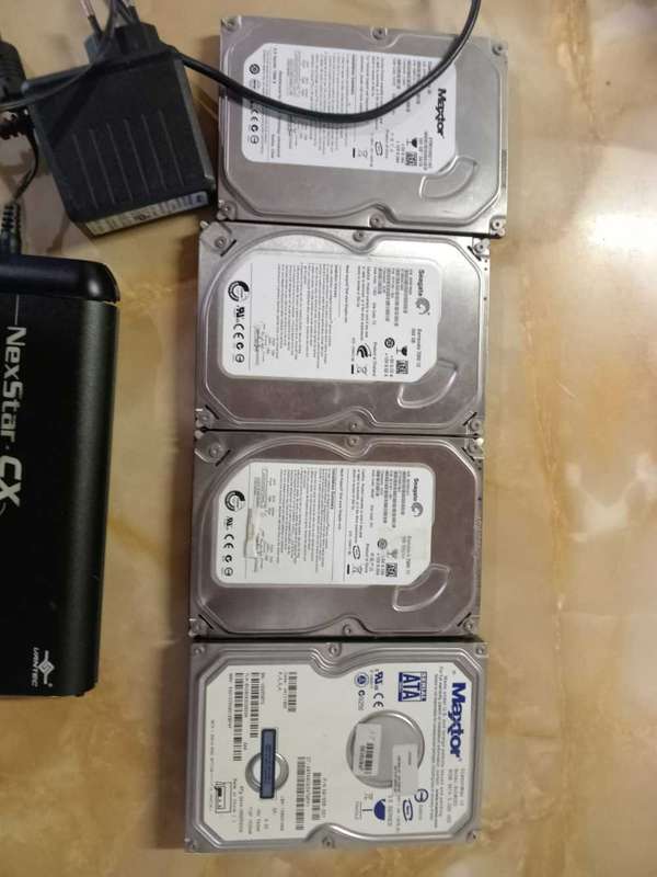 External Hard drive enclosure plus 5 hard drdrives