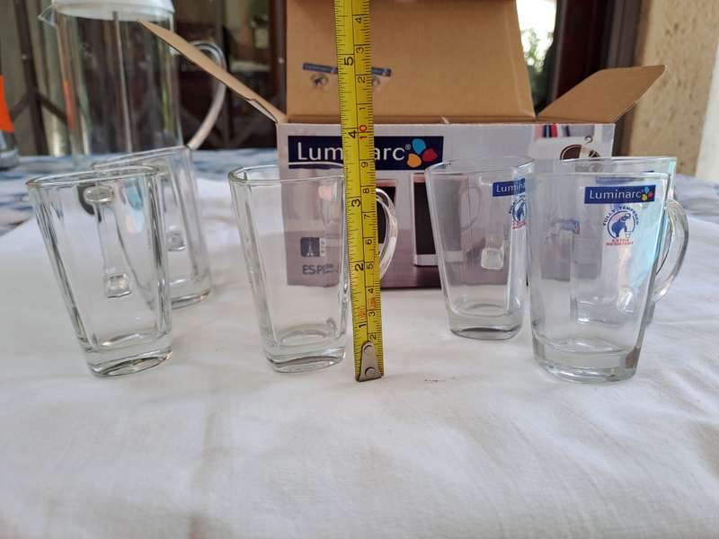 Luminarc Espresso cups and coffee press filter