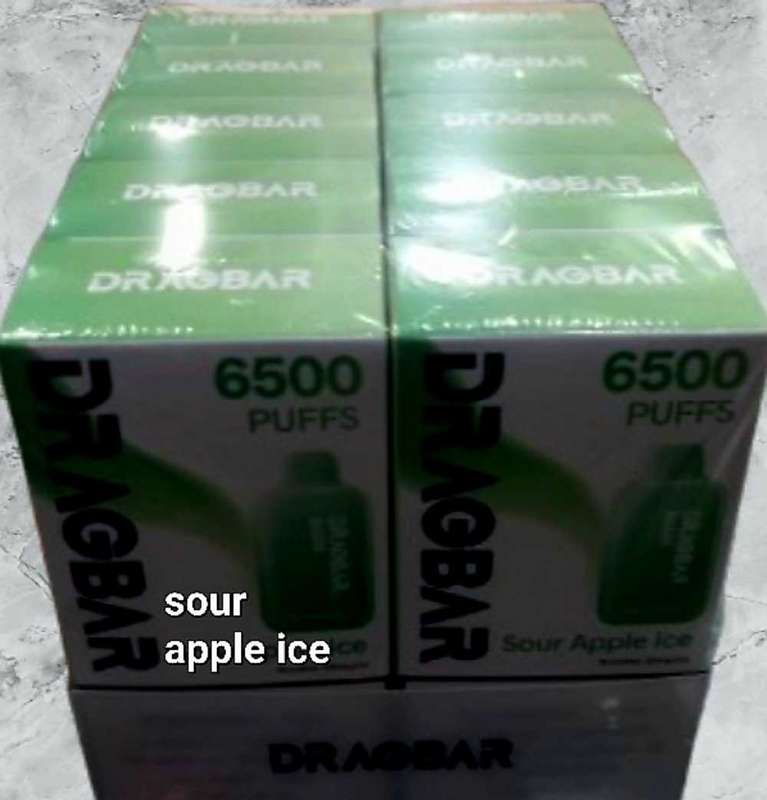 Sour apple ice dragbar 6500 puffs disposable vape|nasty|elfbar|vapengin|smoking|hookah accessories