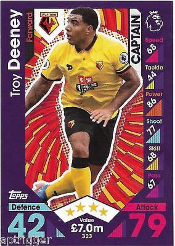 Troy Deeney base card 323 match attax premier league 2016/17