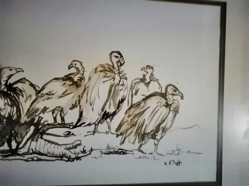 NICELY FRAMED WATERCOLOR ON PAPER BY ZAKKIE ELOFF.