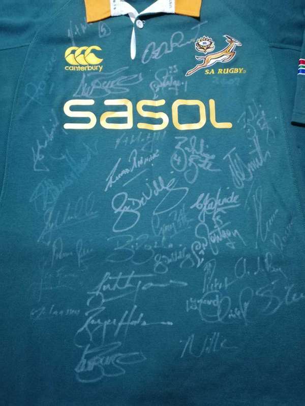 Springbok 2007 Team Signed Jersey Size XXL