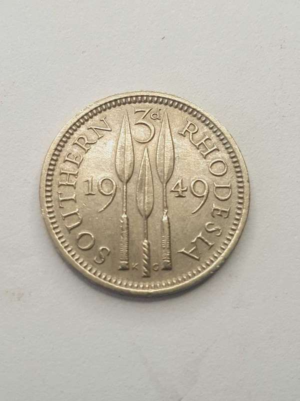 1949 Southern Rhodesia 3d Three Pence