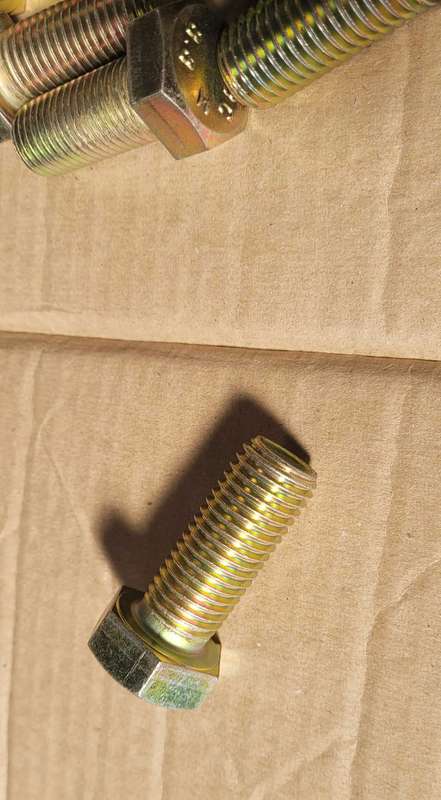 Fully- Threaded Short Hex Bolt Yellow (BID per pack of 10x