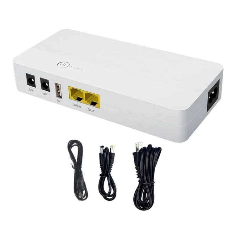 (Black) DW Portable Mini DC UPS 8800mAh POE Port 15V and 24V