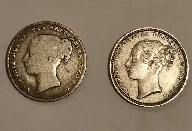 1839 & 1871 UK and N/Ireland 1 Shilling