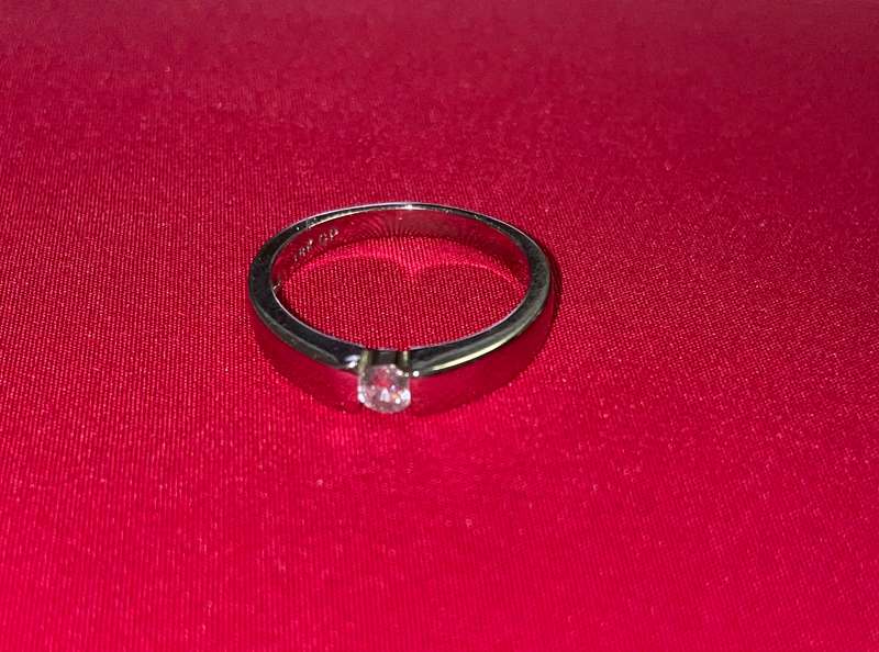 18ct White Gold Plated 0.25ct Moissanite Ring