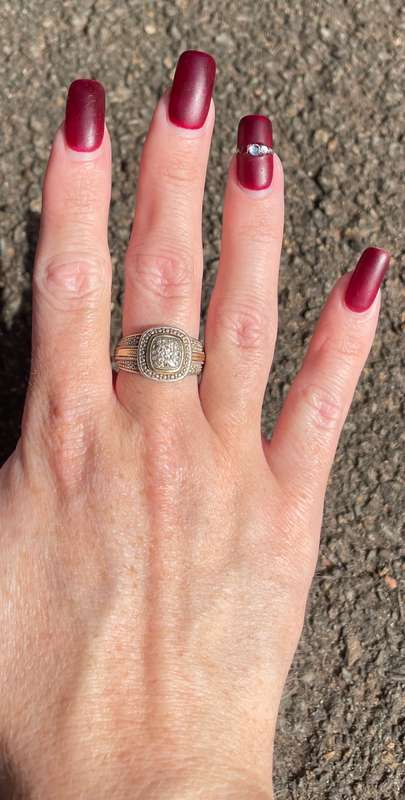Silver and 9ct Gold Dress Ring
