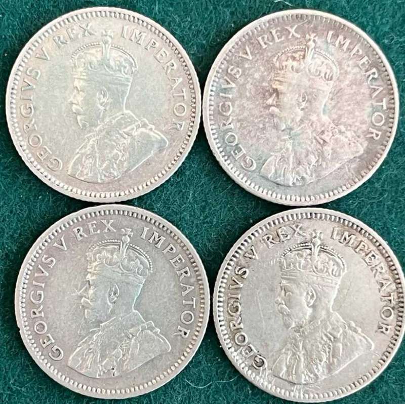 1933 UNION SIXPENCE. 4 COINS AVAILABLE