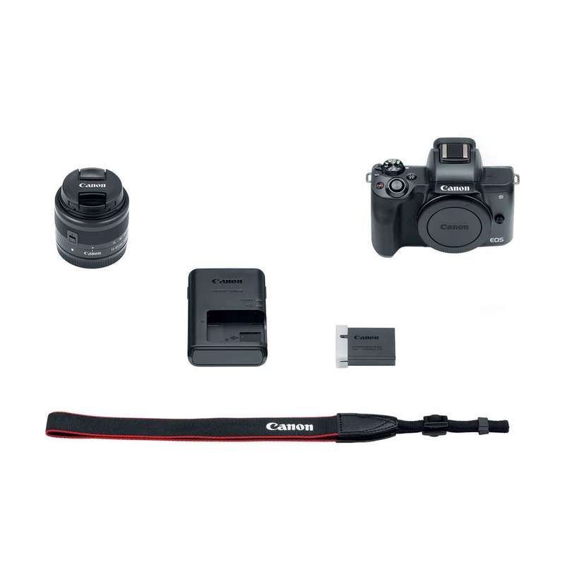 CANON EOS M50 MIRRORLESS CAMERA W/ 15-45MM + EF 75-300mm 1:4-5.6 III Lens & Many Extras Worth R7k!!!