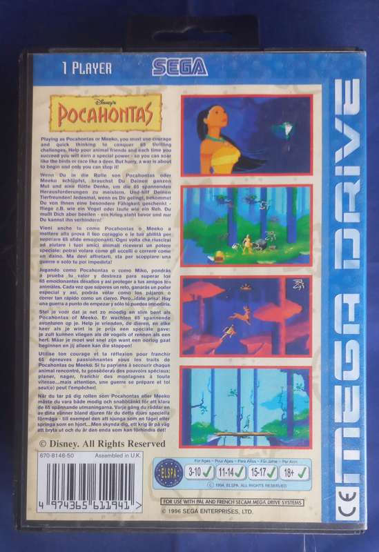 Sega mega drive Pocahontas